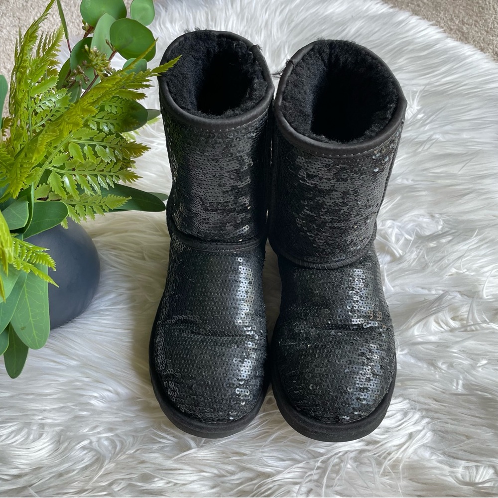 UGG Classic Short Black Sequin Boots
